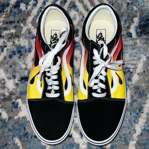 Low rise Vans with flames size 11.5 men’s